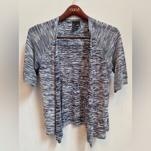 New Directions navy blue and cream open front cardigan sweater size M